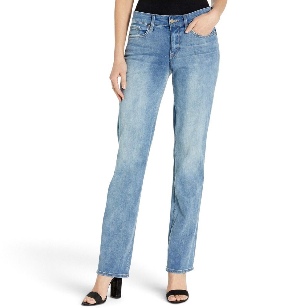 NYDJ Marilyn Straight Jeans Womens 6 Blue Biscayne Lift Tuck Stretch Denim NEW